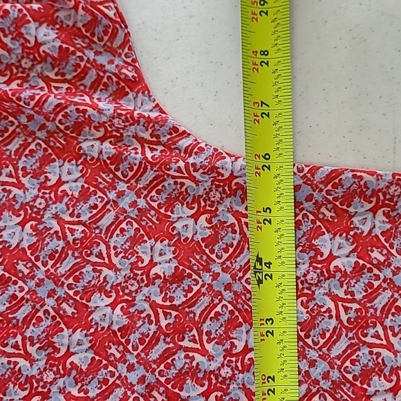 Cocomo Red & Blue Patterned Open sleeve Blouse size 2X - Picture 7 of 8